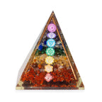Orgonite Pyramid 7.5cm - Copper Bars and 7 Chakra Chips