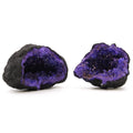Blue Coloured Calcite Geode - Black Rock Style