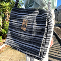 Soft Cotton Laptop Bag - Grey Stripes