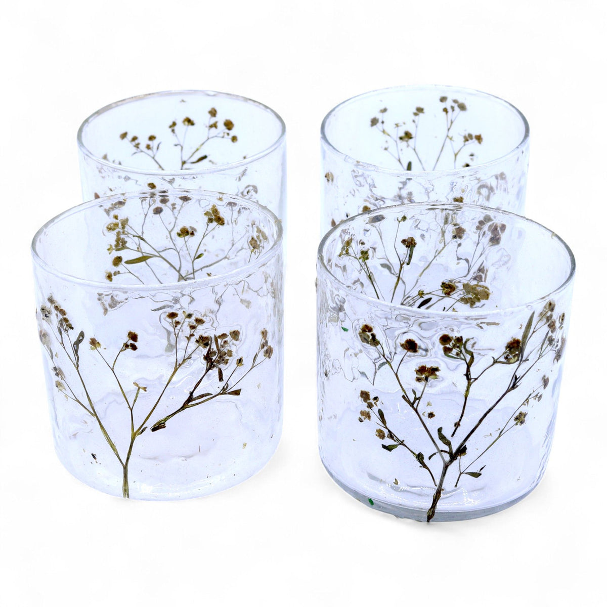 Natural Floral Glass Straight Candle Holder - Margarita 8x8cm – view 5