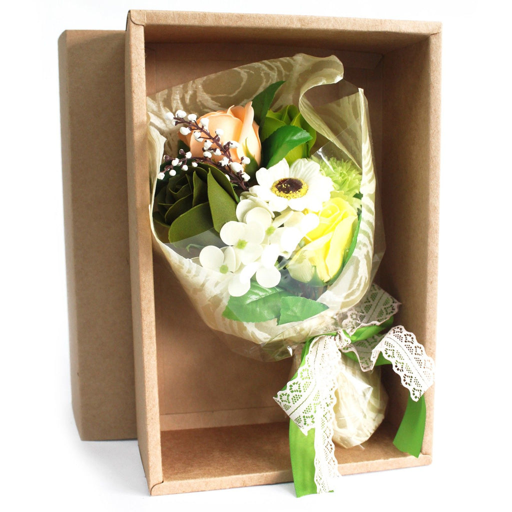 Boxed Soap Flower Bouquet - Green – view 2