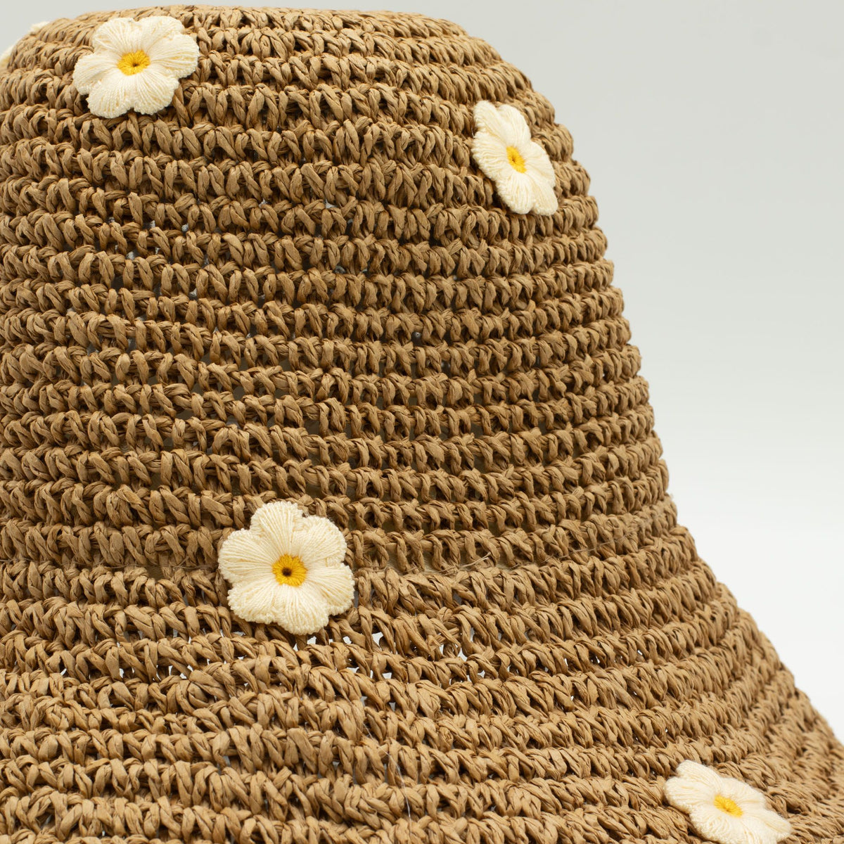 Nomad Sari Floppy Straw Sun Hat - Coffee and Daisies – view 4