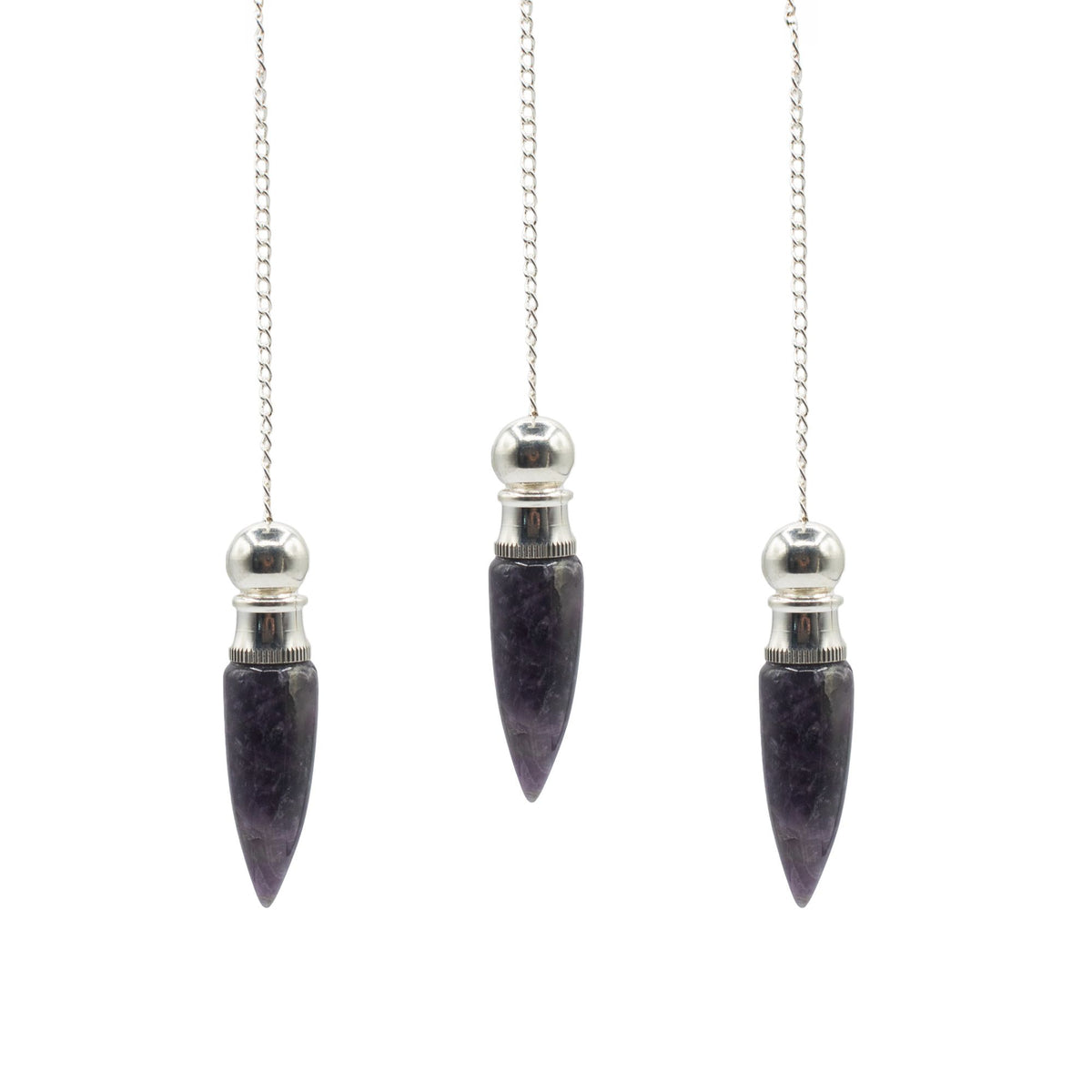 Secret Cavity Pendulum - Amethyst, Silver Plated
