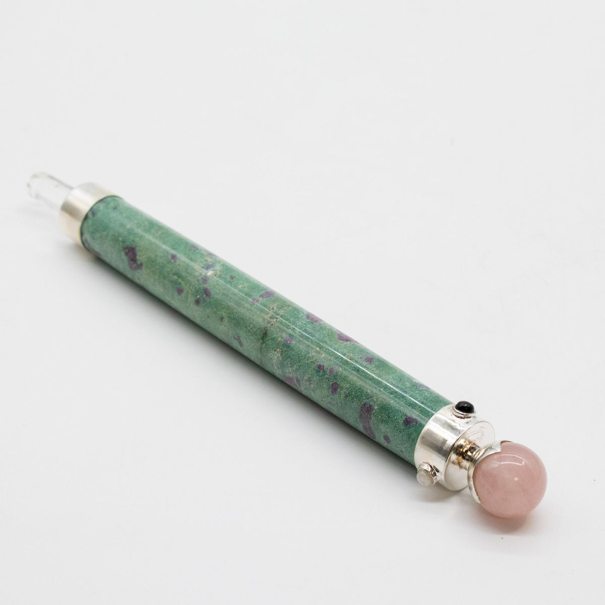Verdant Heart Wand - Ruby Fuchsite and Rose Quartz Sphere - 23cm – view 3