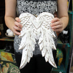 Hand Carved Double Angel Wing Wall Decor, 31 cm – view 3