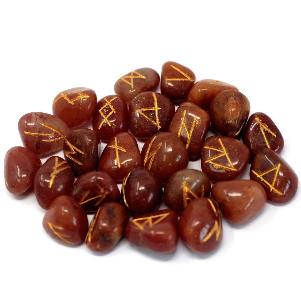 Red Aventurine Rune Stone Set in Cotton Pouch – view 3