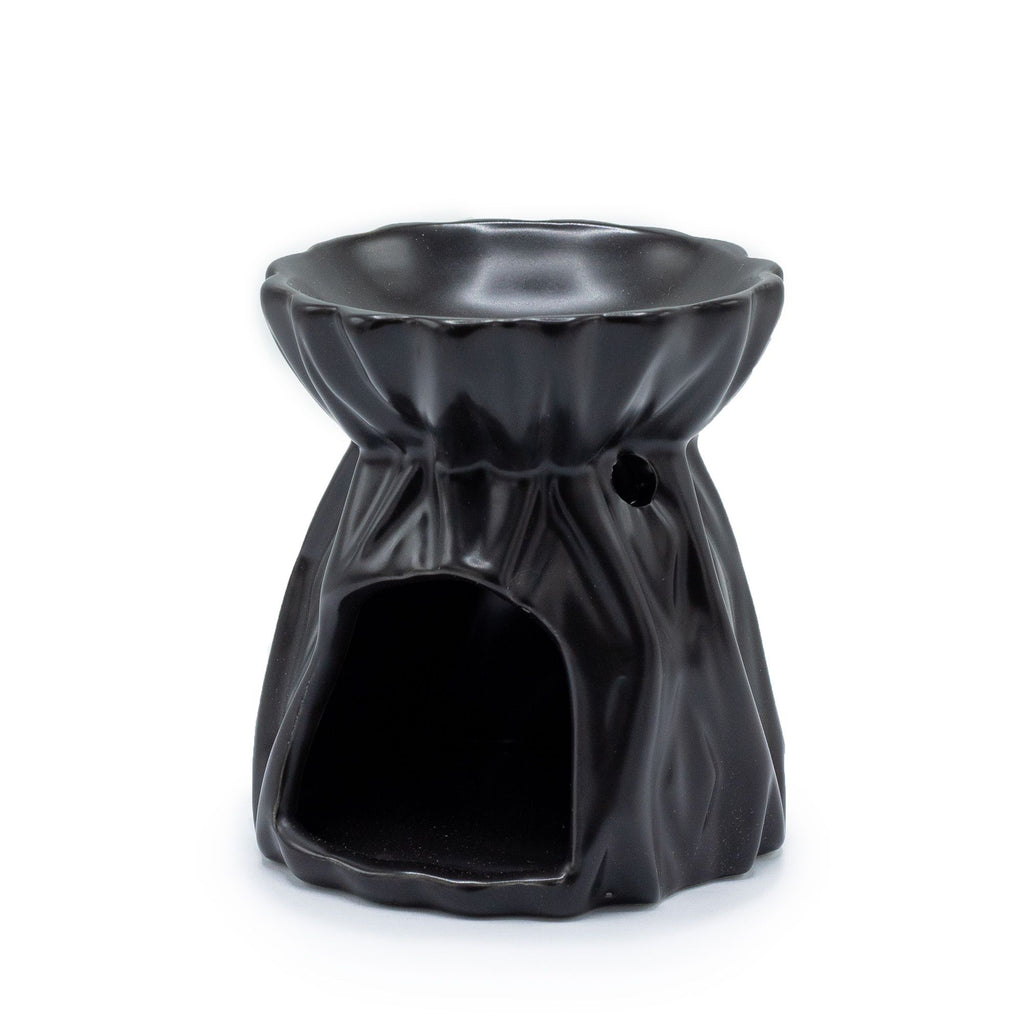 Ceramic Oil Burner - Geometric Cutout - Black – view 2