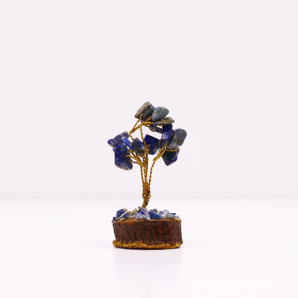 Sodalite Mini Gemstone Tree on Wood Base, 15 Stones – view 3