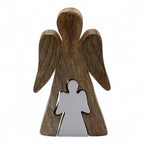 Mango Wood Angel in Angel, White Enamel, 15x3cm – view 8