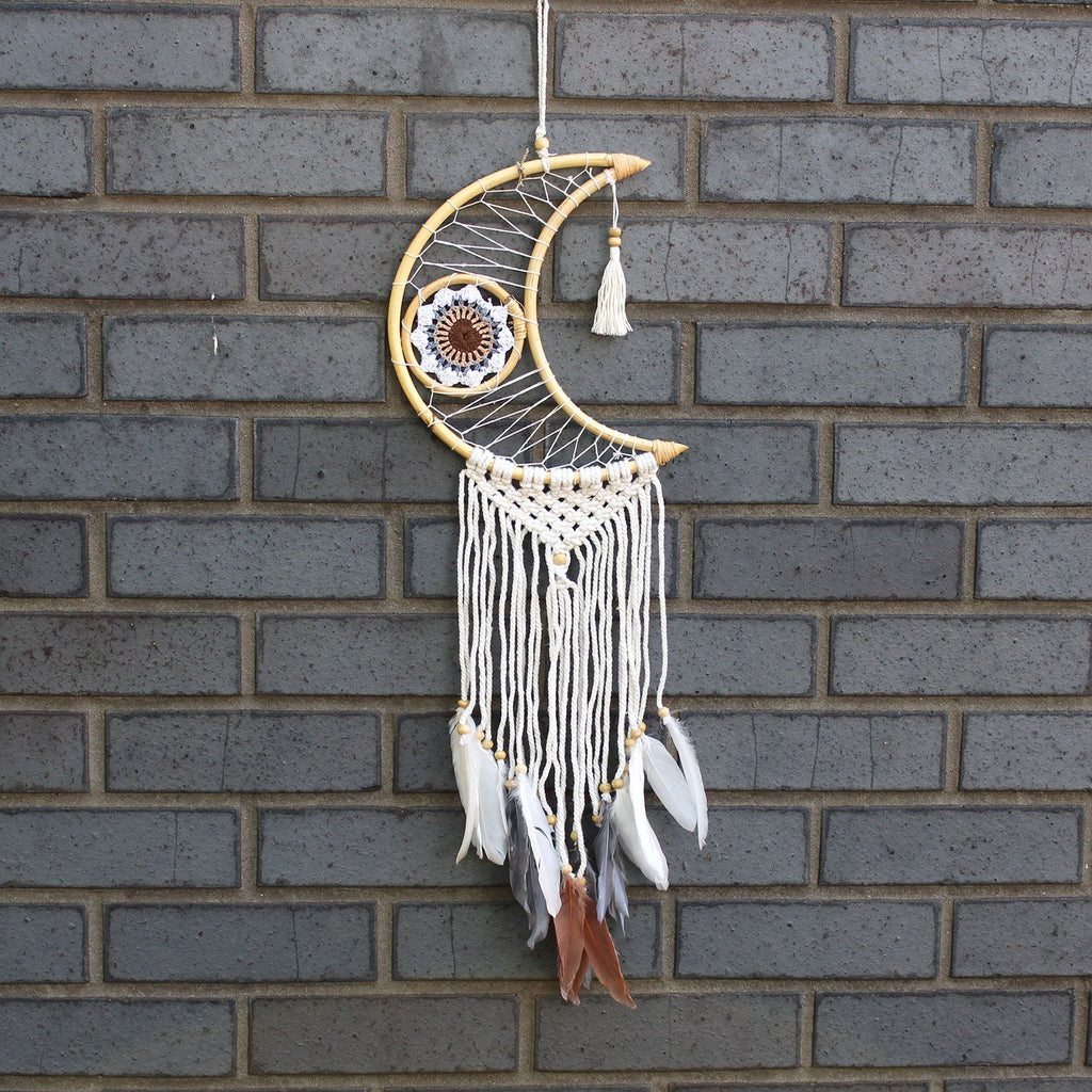 Macrame Moon Dream Catcher - Assorted Colours – view 3