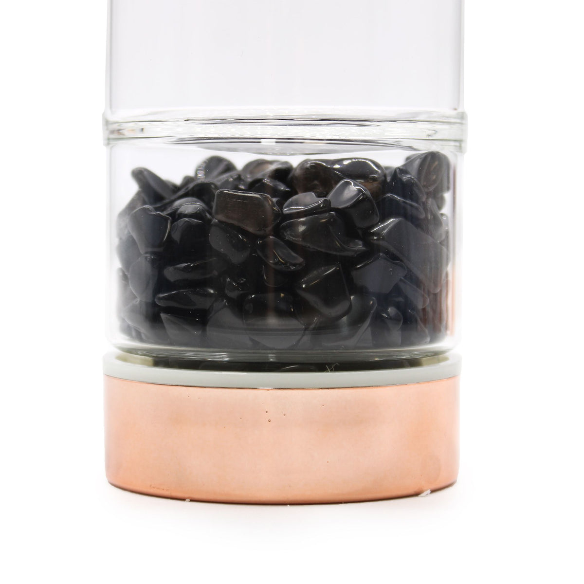 Crystal Glass Tea Infuser Bottle - Rose Gold - Onyx – view 3
