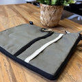 Canvas Large Laptop Pouch in Olive 30x40cm