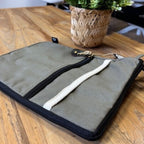 Canvas Travel Laptop Pouch - Olive - 24x33cm – view 4