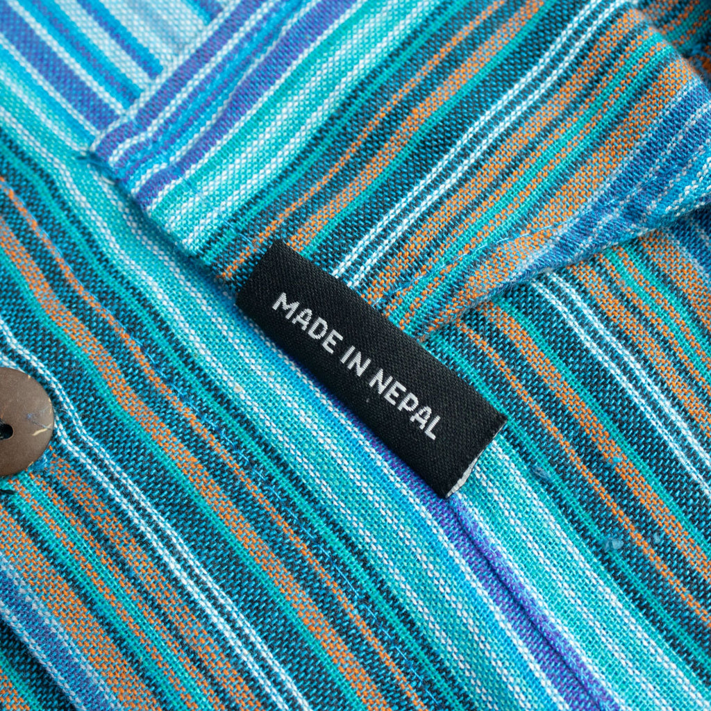 Nomad Sari Grandad Shirt - Turquoise - XL – view 8
