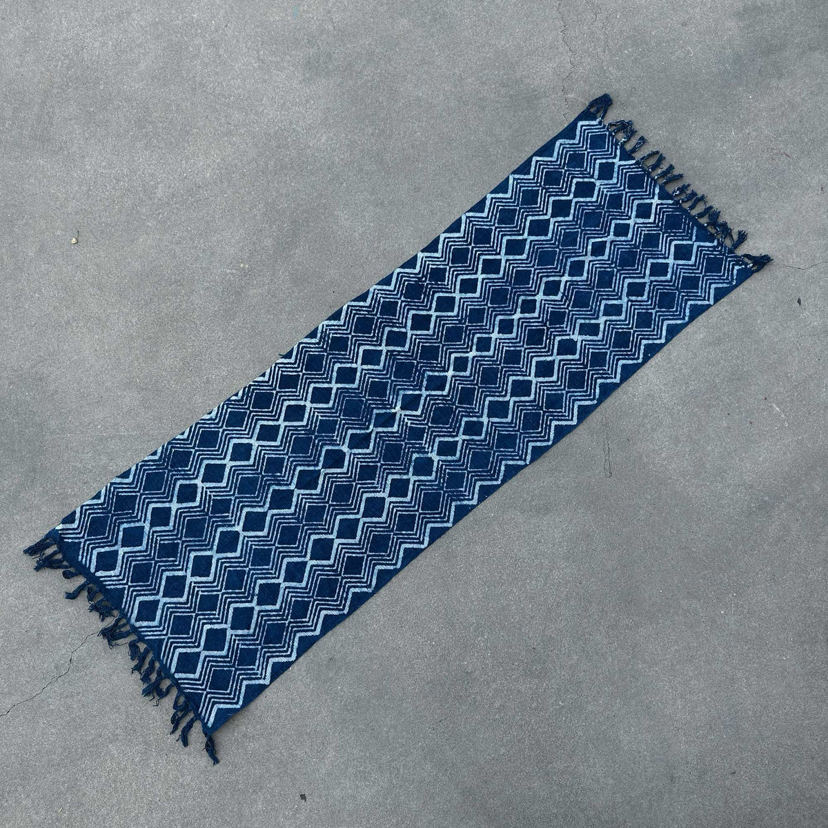 Handmade Indigo Runner - 170x60cm - Heerak Pattern – view 2