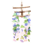 Recycled Glass Wind Chime - Flexible Sticks, Green/White/Blue – view 3