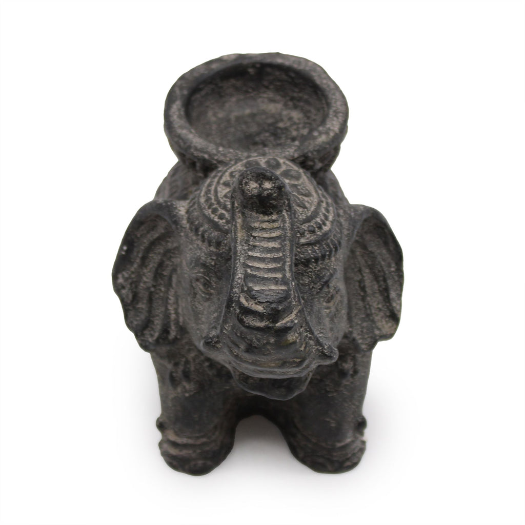 Elephant Incense and Candle Holder in Black Antique – view 2