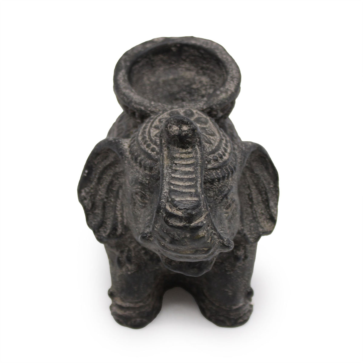 Elephant Incense and Candle Holder in Black Antique – view 2