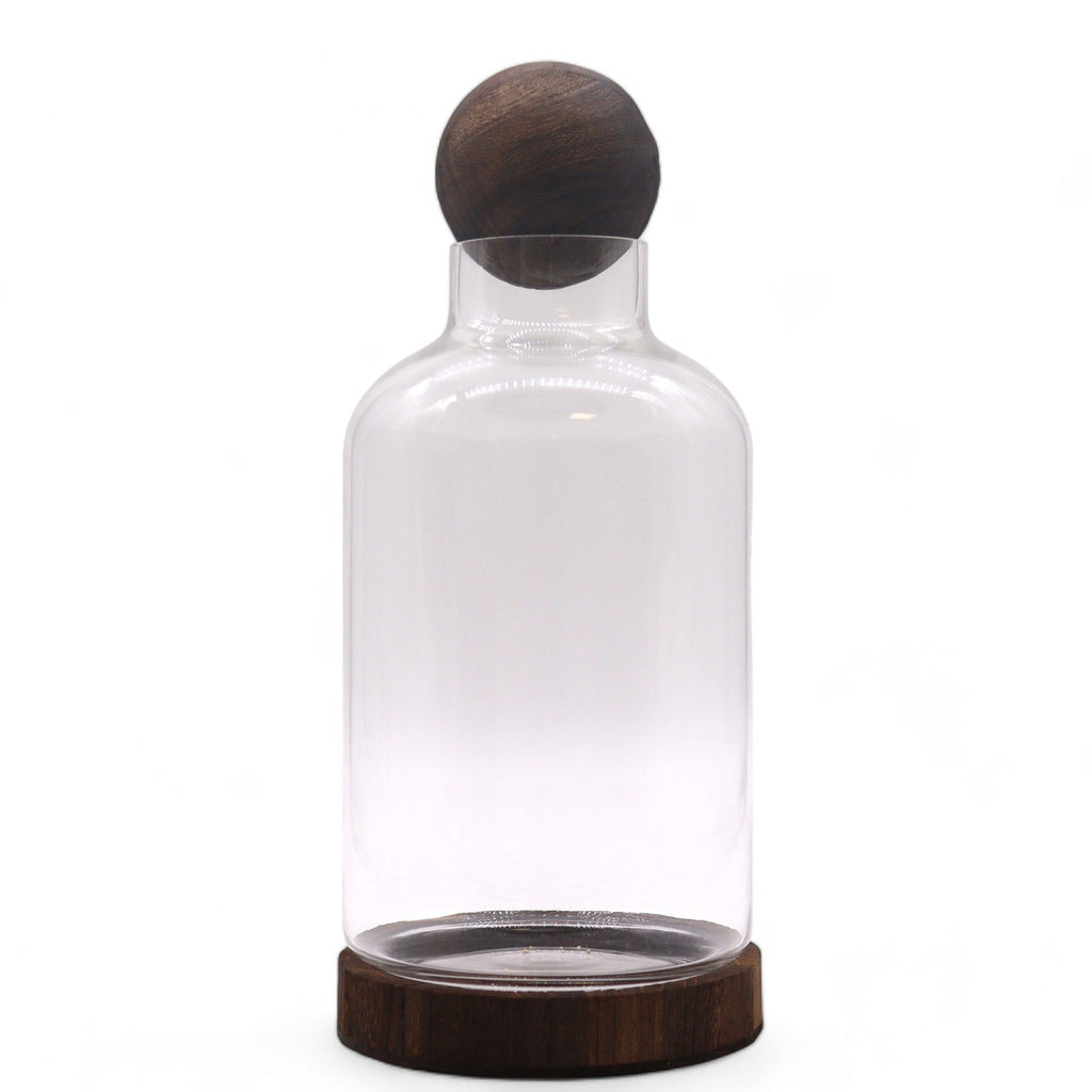 Large Ball Top Terrarium, Dark Tung Wood, 16x32cm