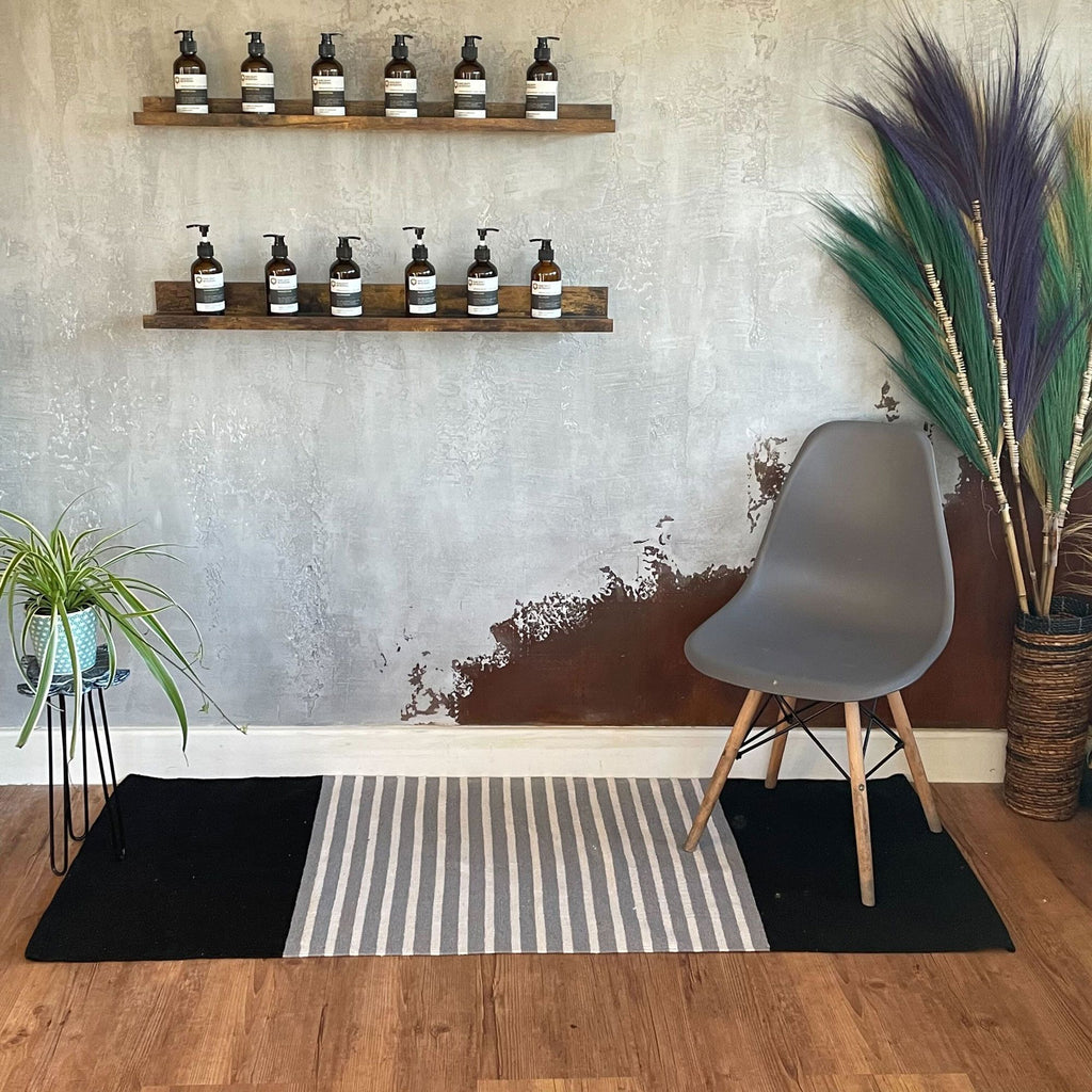 Indian Cotton Rug - Black/Grey - 70x172cm – view 4