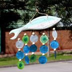 Aqua Fish Carving & Capiz Shell Wind Chime