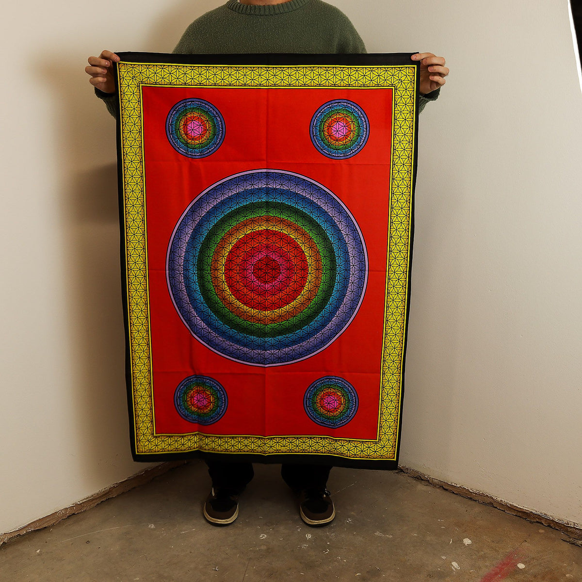 Cotton Wall Art (70x110cm) - Five Flower of Life – view 2