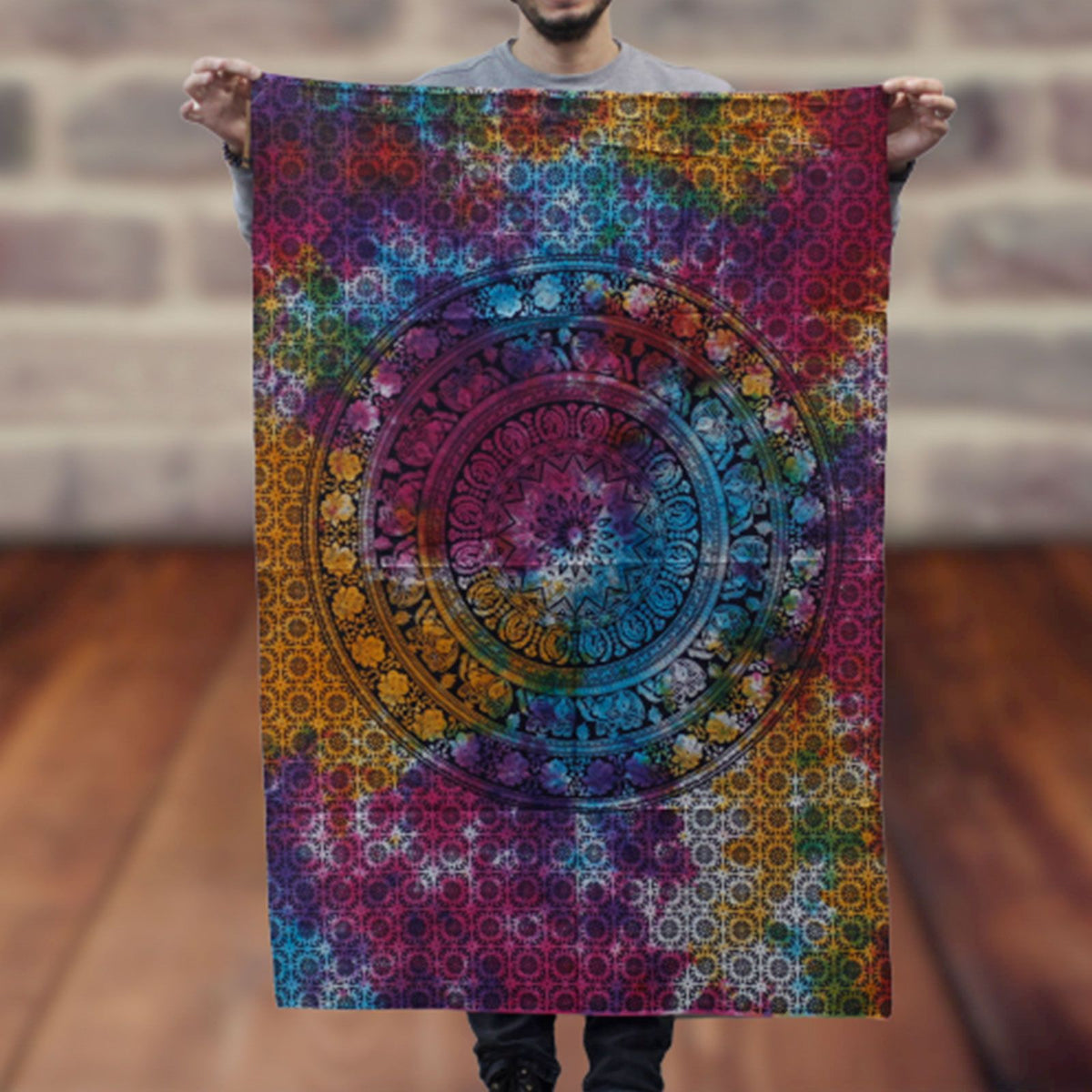 Cotton Wall Art (78x112cm) - Mandala Elephant