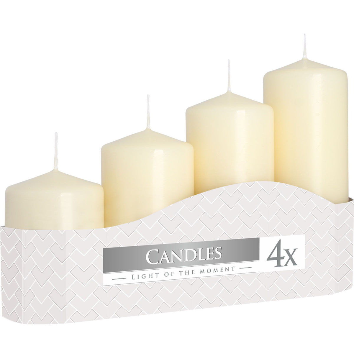 Ivory Graduated Pillar Candles 48mm Set of 4 – view 2