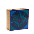 Enamelled Mango Wood Square Box 13.5x13.5x6cm