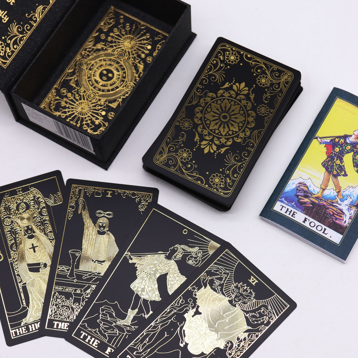 Gold Foil Tarot Set with Guidebook in Gift Box