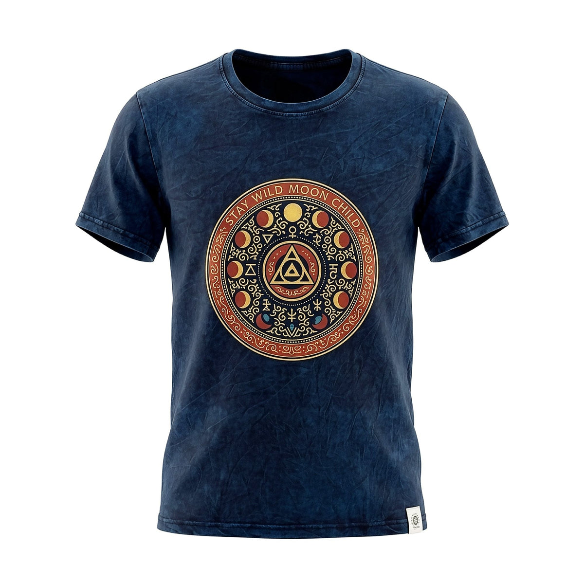 Nomad Sari Stonewashed T-Shirt - Stay Wild Moon Child - Blue - Small – view 2