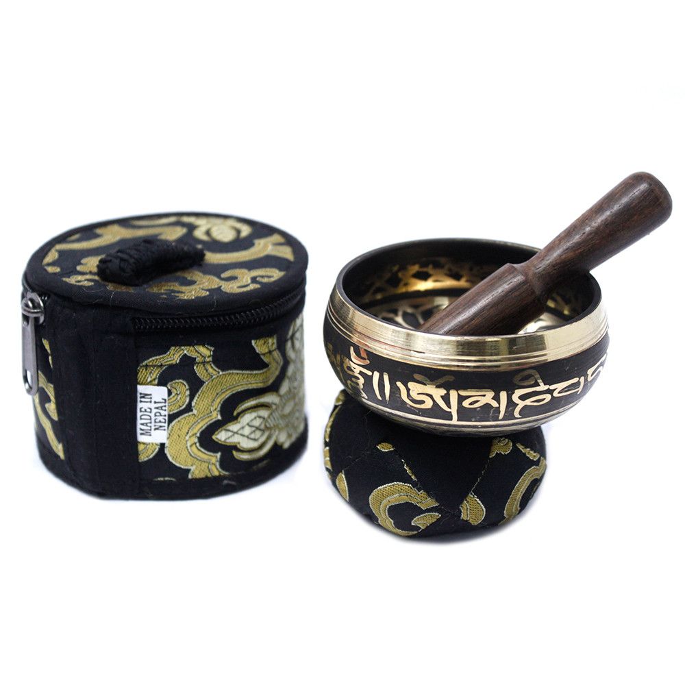 Mini Singing Bowl Gift Set - Black Pouch – view 6