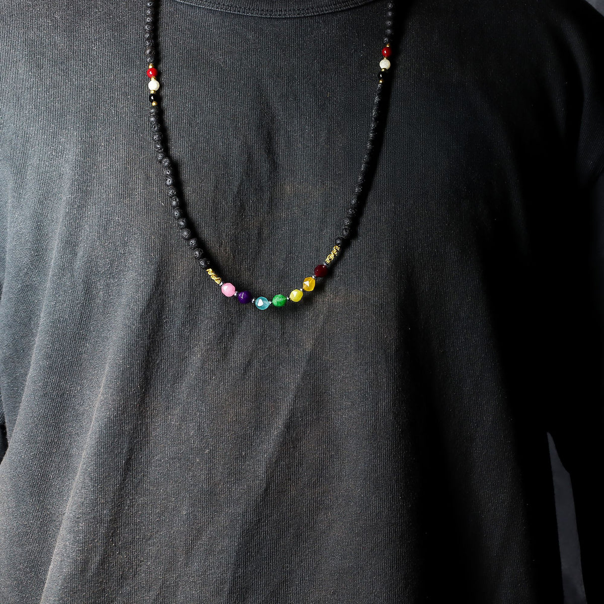 Chakra Lava Stone Necklace 42cm - Emotional Healing – view 2