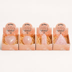 Rose Quartz Gemstone Shapes Set - Heart, Sphere, Obelisk, Pyramid