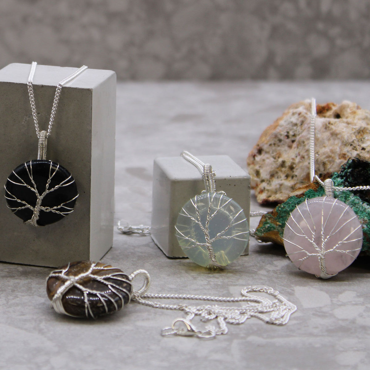 Tree of Life Amethyst Gemstone Necklace – view 4