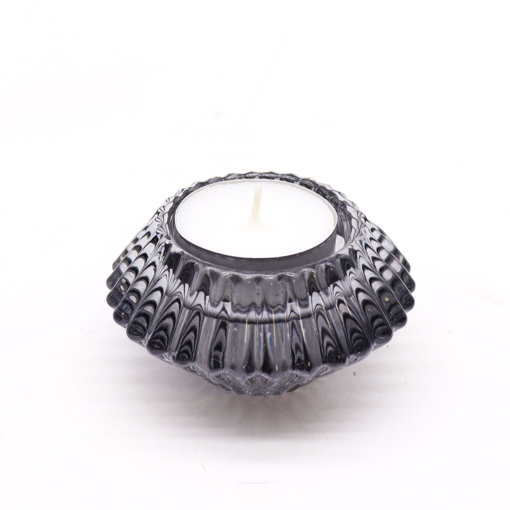 Set of 2 Flower Flip Candle Holders - Midnight Grey – view 2