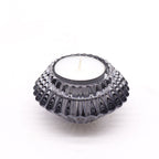 Set of 2 Flower Flip Candle Holders - Midnight Grey – view 2