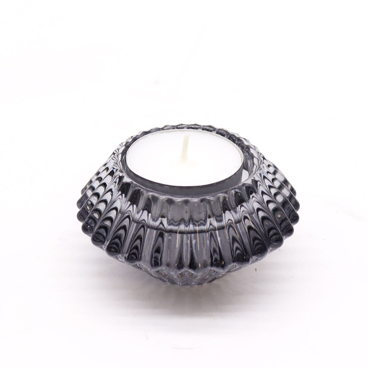 Set of 2 Flower Flip Candle Holders - Midnight Grey – view 2
