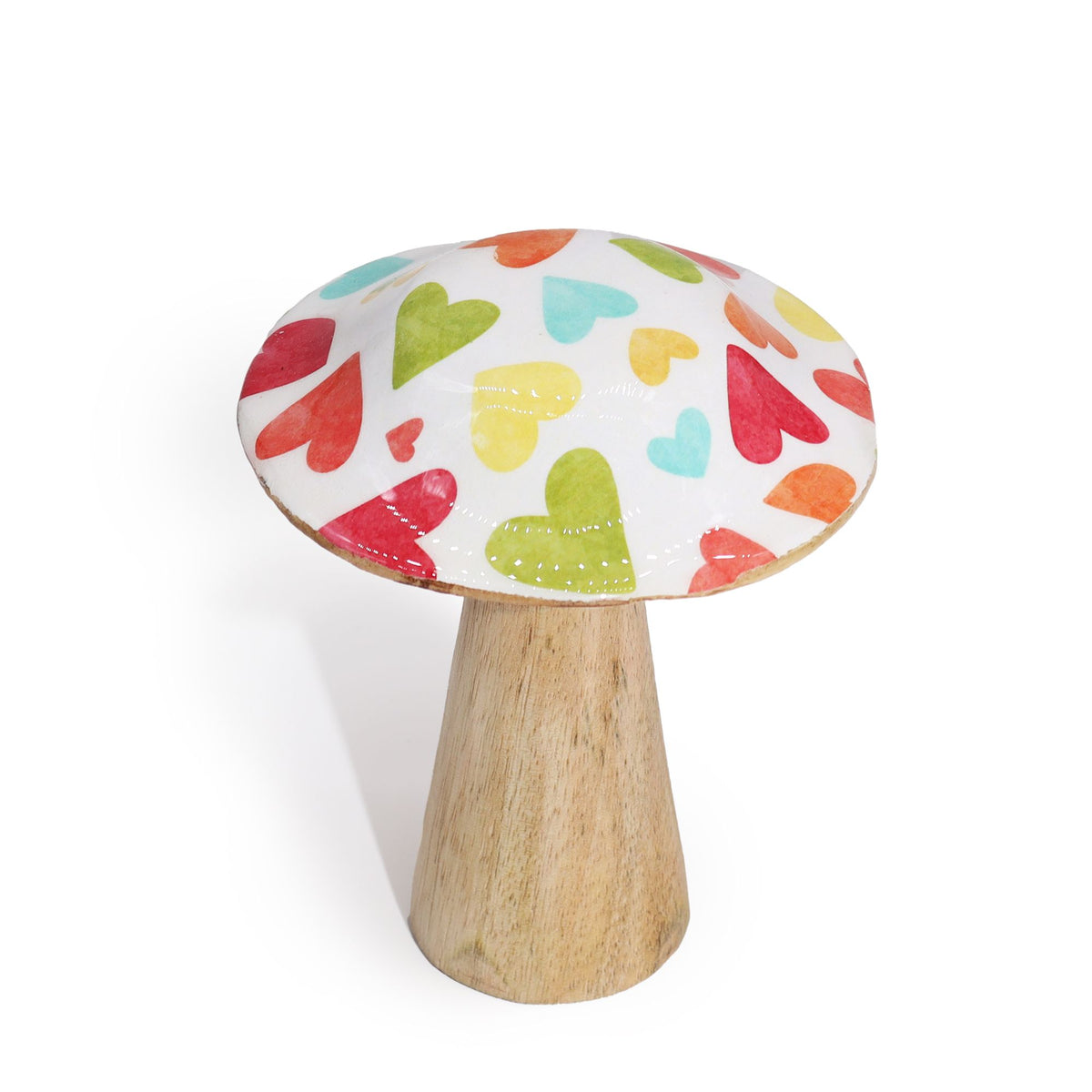 Pastel Hearts Enamelled Mushroom Ornament - Small 10cm – view 4
