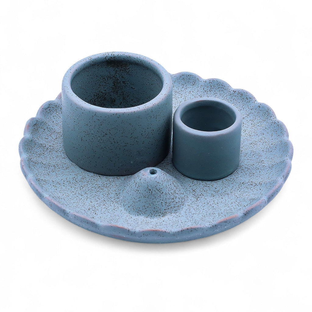 Ceramic Palo Santo & Smudge Holder, Lotus Flower, Blue – view 7
