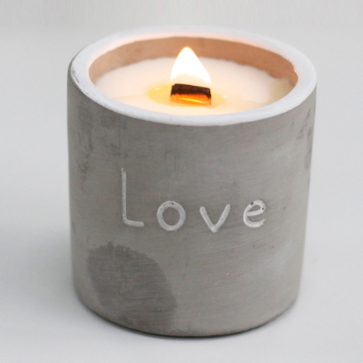 Concrete Wooden Wick Candle - Love, Purple Fig & Cassis – view 4