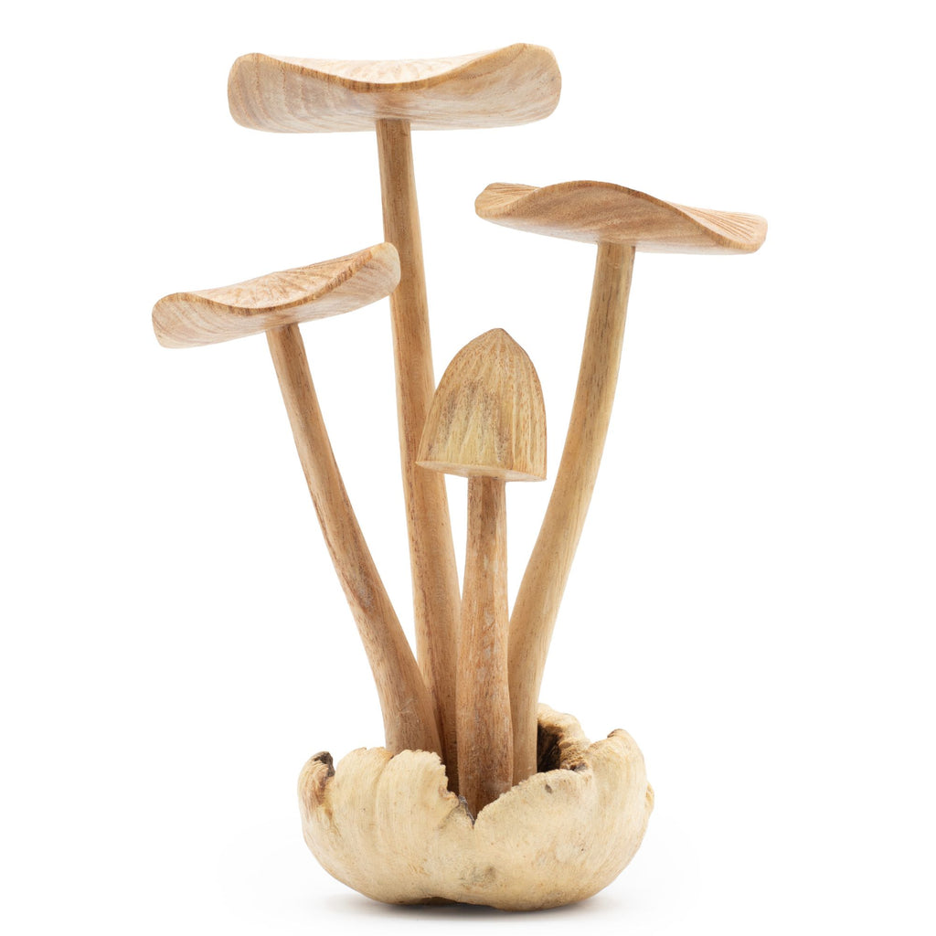 Parasite Wood Carving - Set of 4 Tall Mushrooms
