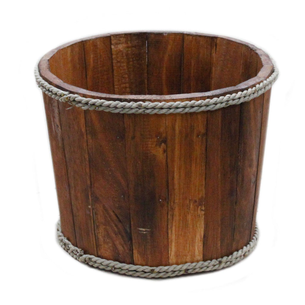 Small Nautical Storage Tub - Brown, 21 x 29 cm