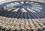 Round Seagrass Rug - Black & Tan Inner Sun - 1m – view 2