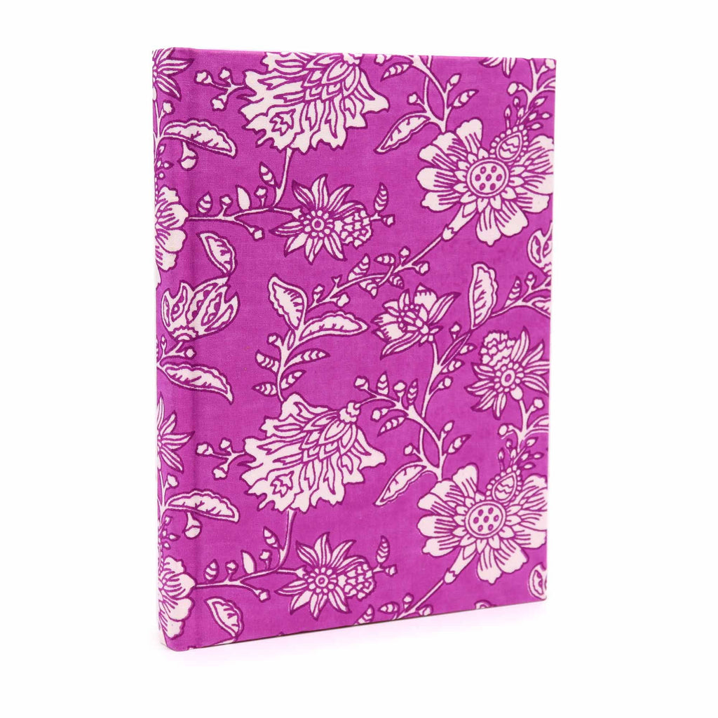 Cotton Bound Notebook 20x15cm - 96 Pages - Antique Fuchsia
