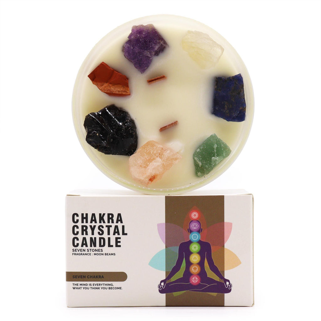 Large Seven Chakra Crystal Candle - Moon Beams – view 4