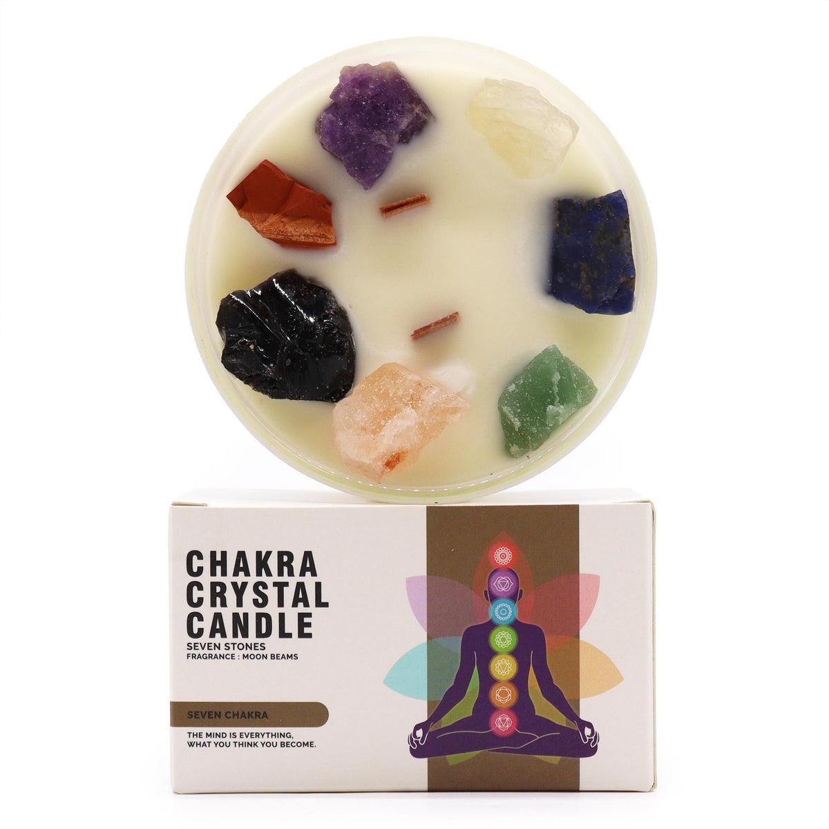 Large Seven Chakra Crystal Candle - Moon Beams – view 4