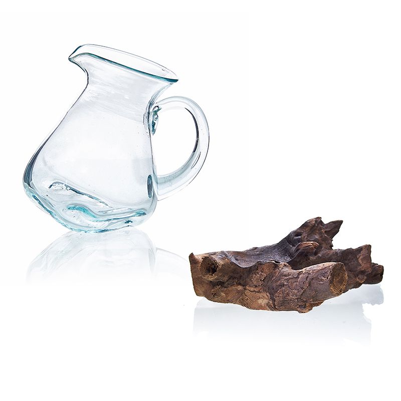 Molten Glass Water Jug on Wood – view 4