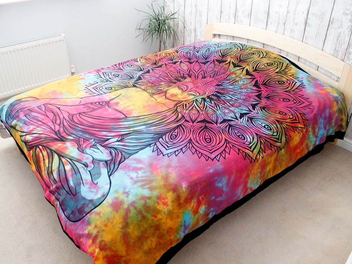 Double Cotton Bedspread & Wall Hanging - Peaceful Buddha 230x200cm – view 3
