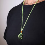 Waxed Cotton Necklace Cord 45cm - Green – view 2